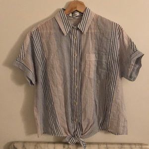 Madewell tie front Courier top